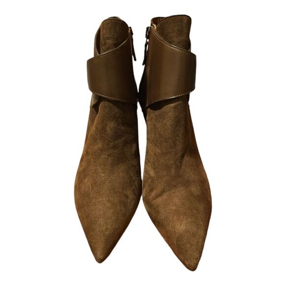 AQUATALIA Rich Brown Suede/ Leather Booties Made in Italy - Size 8 - Picture 2 of 10